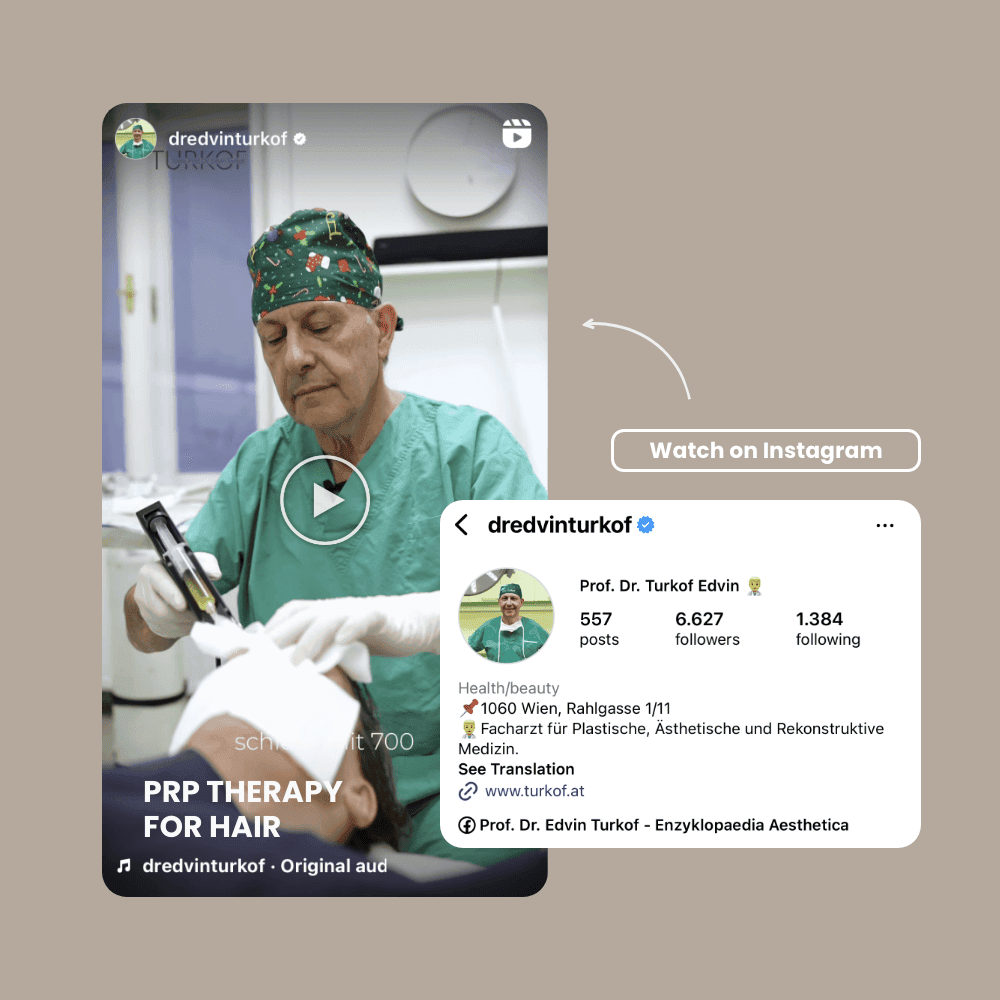 Arzt bei PRP-Haartherapie, medizinische Behandlung für Haarwachstum.