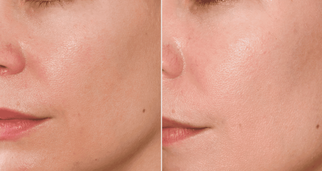 Vorher/Nachher Ergebnis: Eigenfett Nasolabialfalte