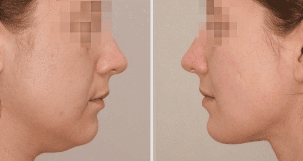Vorher/Nachher Ergebnis: Fettabsaugung Kinn