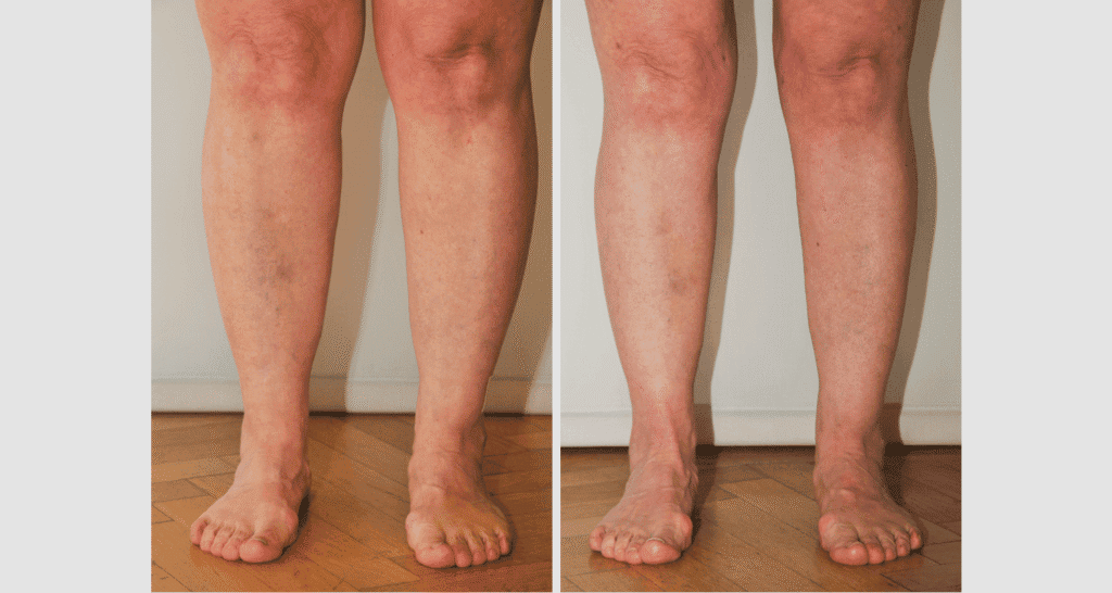 Vorher/Nachher Ergebnis: Fettabsaugung Waden