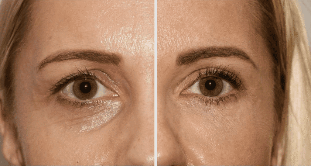 Vorher/Nachher Ergebnis: Oberlid Unterlidstaffung