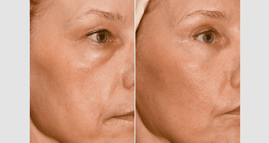 Vorher/Nachher Ergebnis: Oberlid Unterlidstaffung