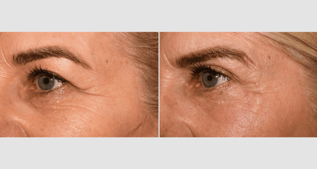 Vorher/Nachher Ergebnis: Oberlid Unterlidstaffung