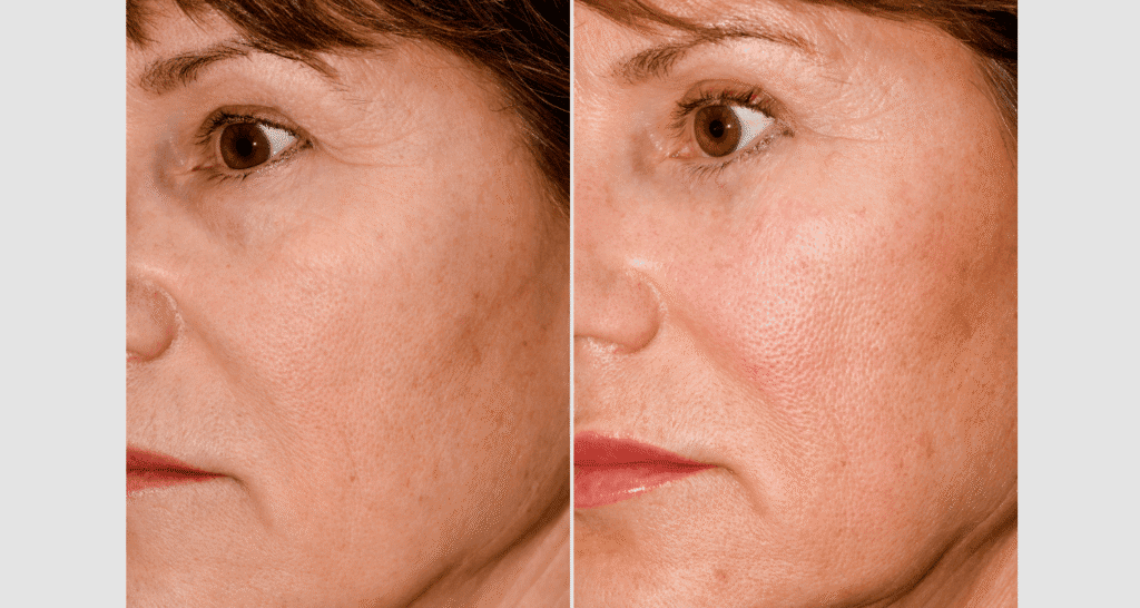 Vorher/Nachher Ergebnis: Oberlid Unterlidstaffung